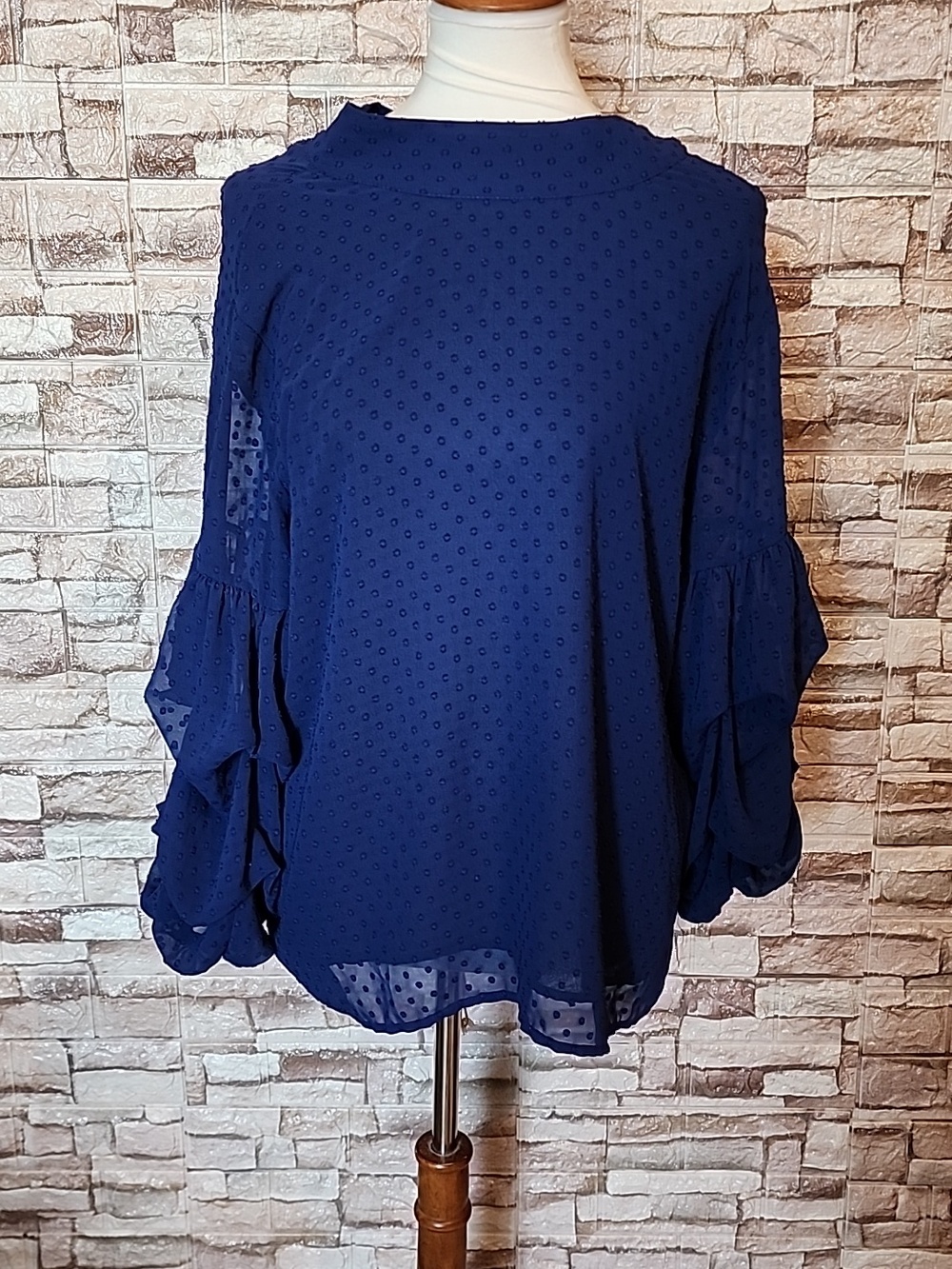 H&M Dark Blue Dressy Blouse